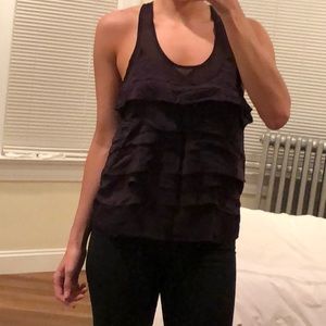 Patterson J. Kincaid silky ruffle top - M